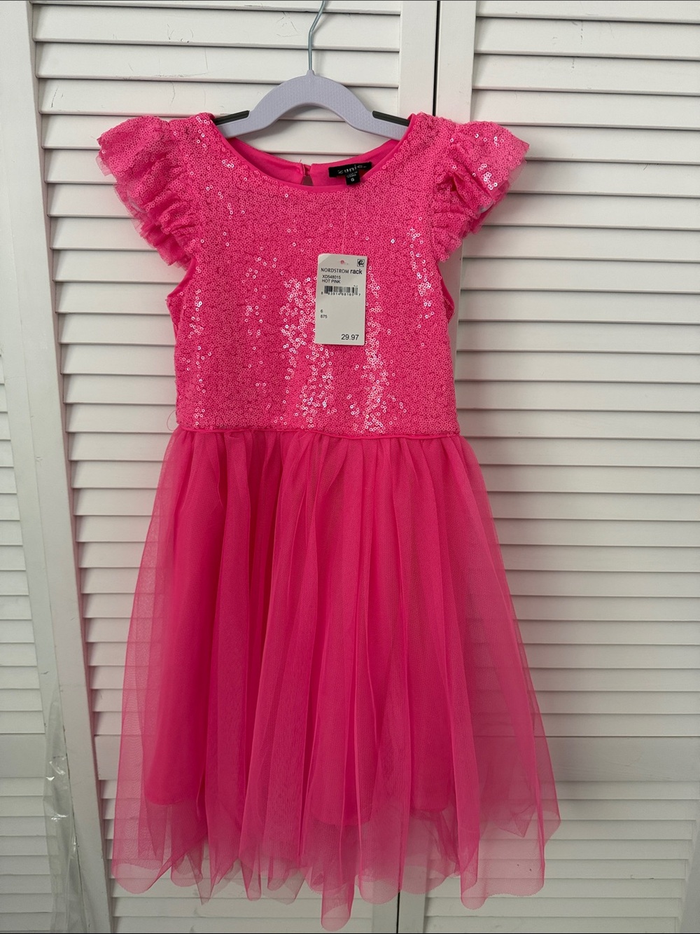 Zunie Hot Pink Sequin Tulle Party Dress